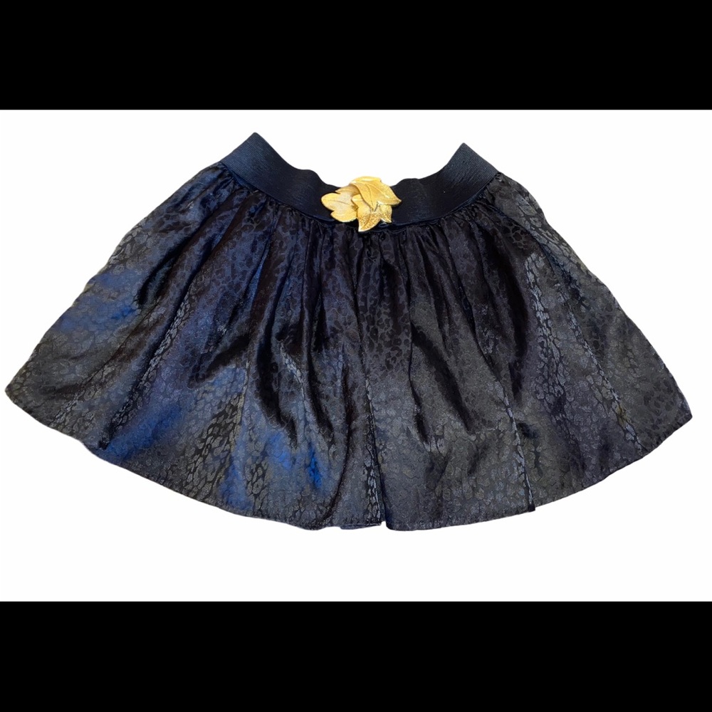 Max Rave, satin cheetah print skirt